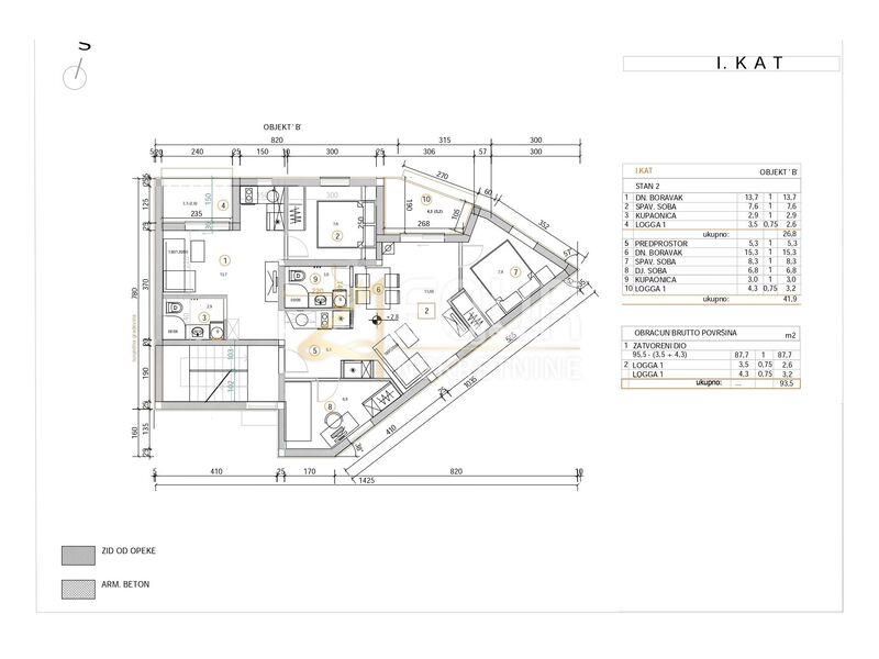 Otok Krk, Šilo, novogradnja, 68.70m2, 3s+db, 2 lođe, pogled na more