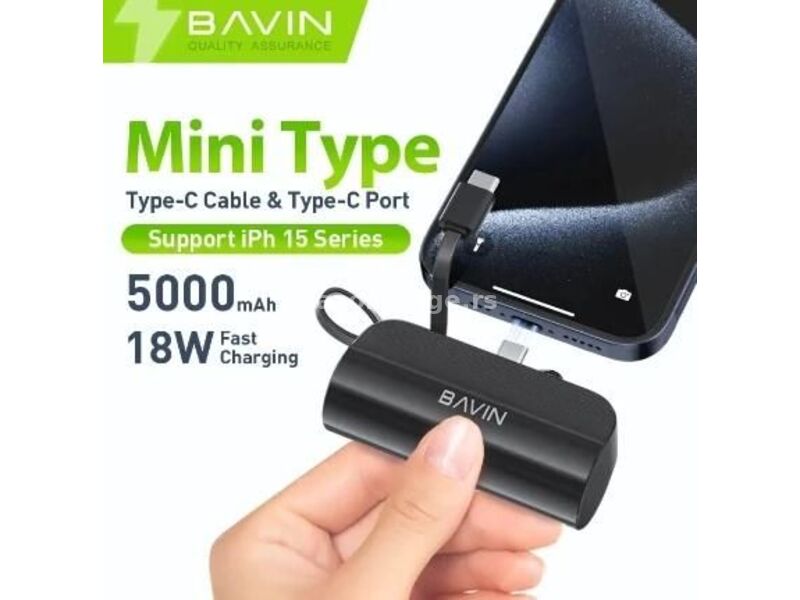 BAVIN Power bank 5000mAh/ crna