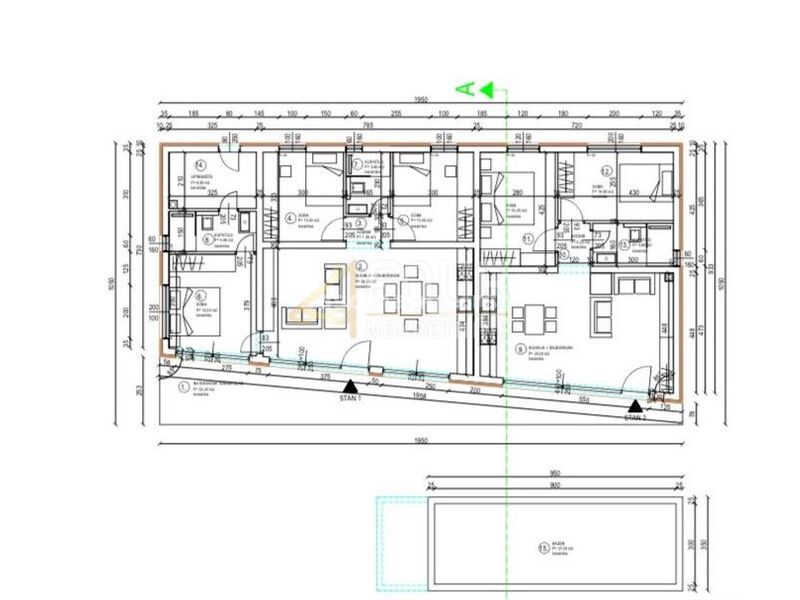 Istra, Labin, novogradnja s dva stana, 200m2, bazen