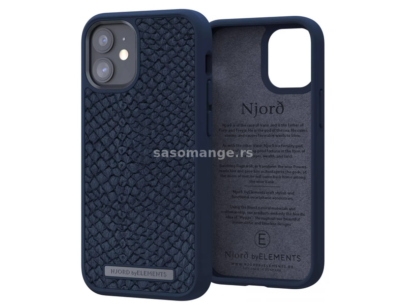 NJORD Vatn salmon Skin back plates iPhone 12 Mini dark blue
