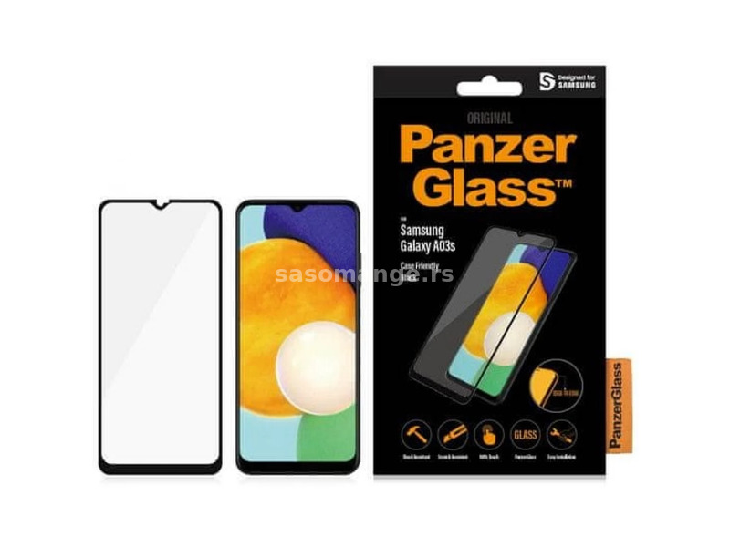 PANZERGLASS Screen Protector Case Friendly Samsung Galaxy A03s/A03 black