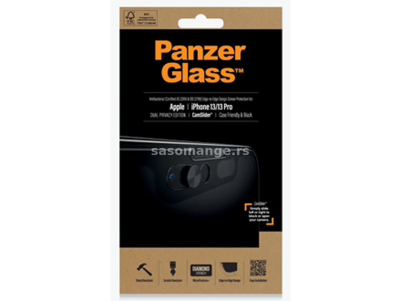 PANZERGLASS Screen Protector CamSlider Privacy iPhone 13/13 Pro black
