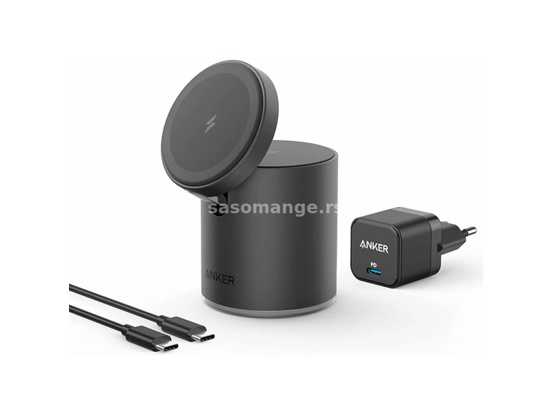 ANKER PowerWave Mag-Go 2in1 Cable without charger + mural charger USB-C 20W black