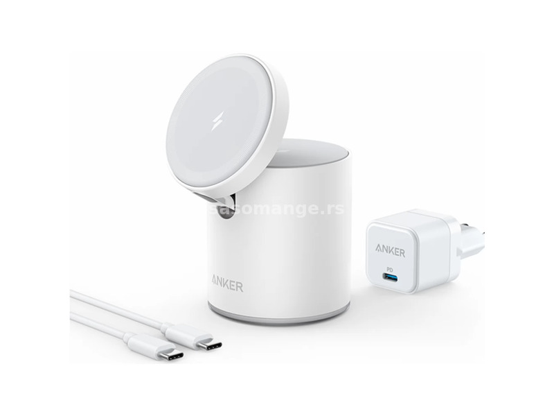 ANKER PowerWave Mag-Go 2in1 Cable without charger + mural charger USB-C 20W white