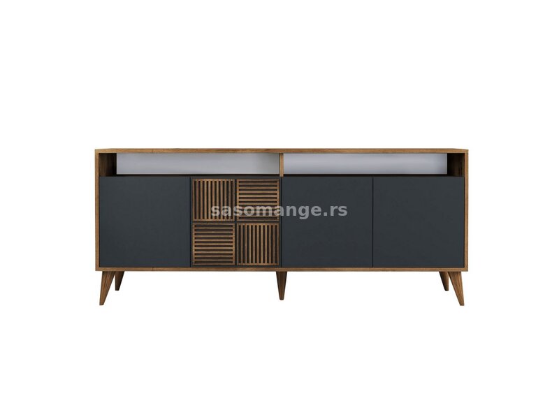 HANAH HOME Komoda Milan Walnut Anthracite 1