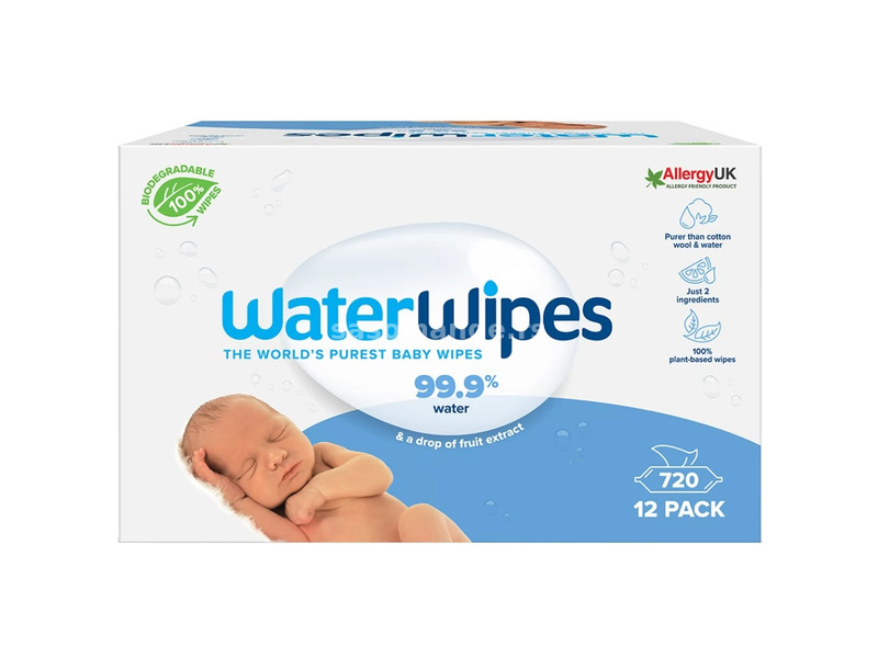 WaterWipes Biodegradable Wipe Mega Pack 12x60pcs