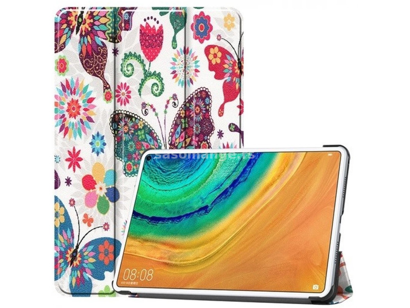 Huawei MatePad Pro (10.8) / Pro 5G (10.8) mappa case Trifold colored large butterfly pattern white