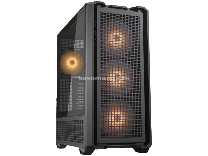 COUGAR | MX600 Black | PC Case | Mid Tower Mesh Front Panel 3 x 140mm + 1 x 120mm Fans Transpa...