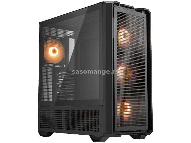 COUGAR | MX600 Black | PC Case | Mid Tower Mesh Front Panel 3 x 140mm + 1 x 120mm Fans Transpa...