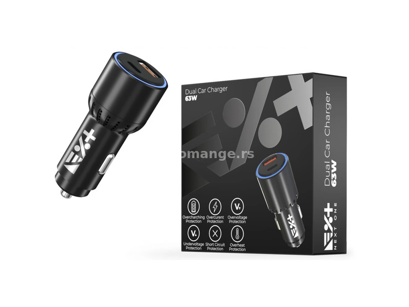 NEXT ONE Car charger Dual 63W black
