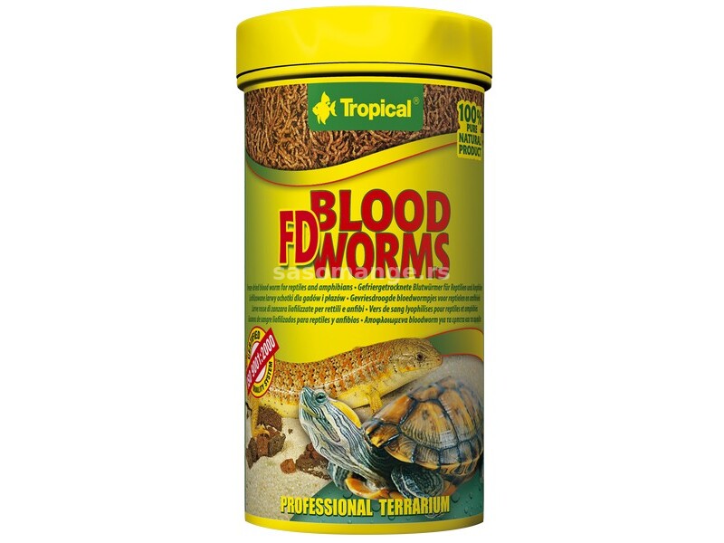 FD BLOOD WORMS osuseni crvici, hrana za ribe i gmizavce 250 ml - 17 g