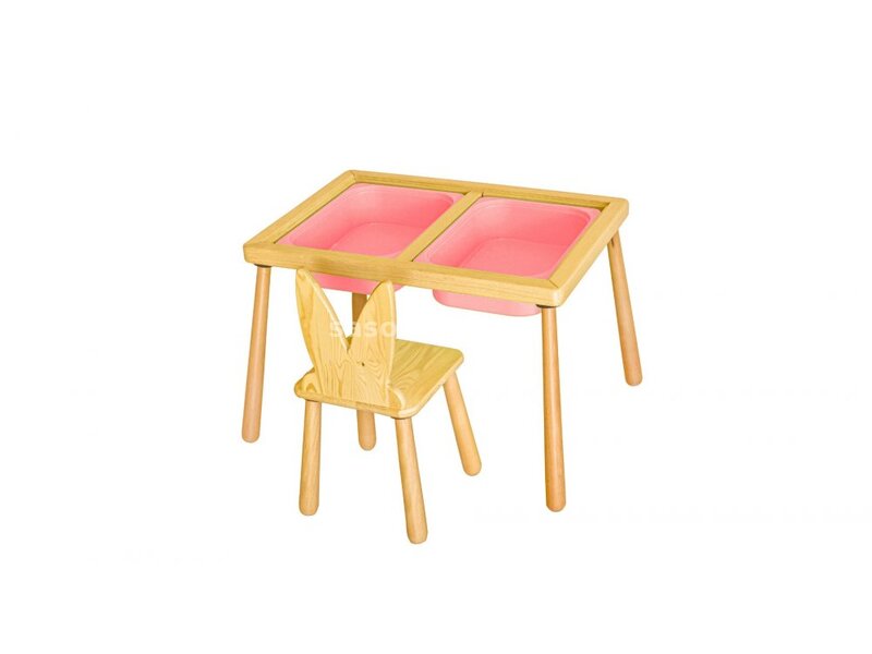 HANAH HOME Table and Chair Pink Sto i stolica za decu