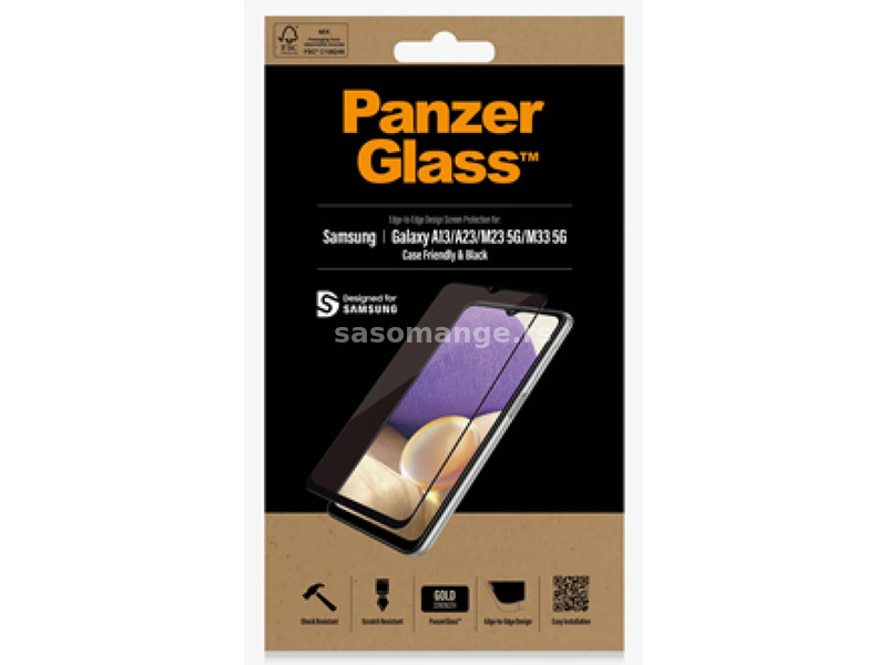 PANZERGLASS Screen Protector Case Friendly Samsung Galaxy A13/M23 5G/M33 5G black