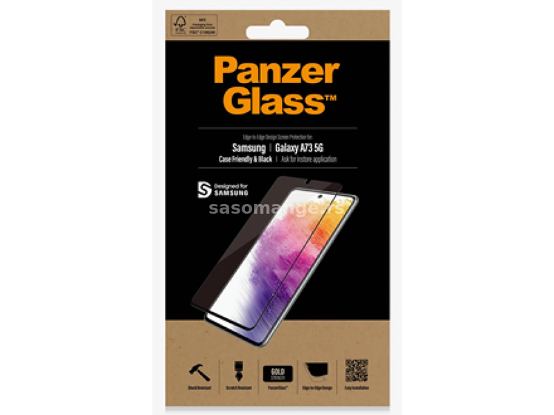 PANZERGLASS Screen Protector Case Friendly Samsung Galaxy A73 5G black
