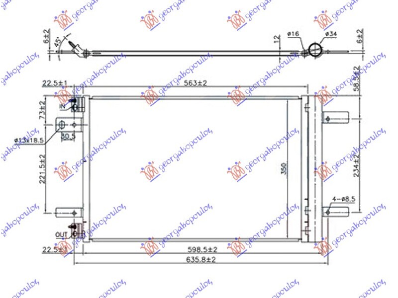 HLADNJAK KLIME BENZIN/DIZEL (525x335x12) OPEL ZAFIRA LIFE 19-