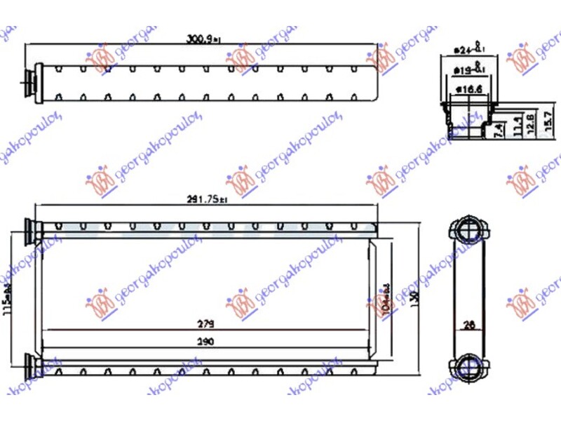 GREJAC KABINE (BR) (280x105x26) CITROEN BERLINGO VAN 19-