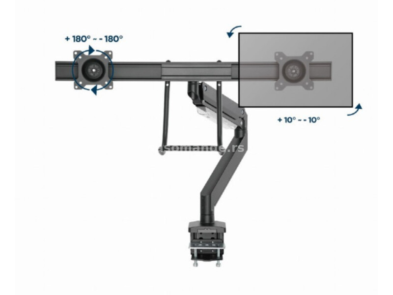 MA-DA2-04 Gembird Podesivi stoni drzac za dva monitora, tilt, 17-32 max.2x8kg