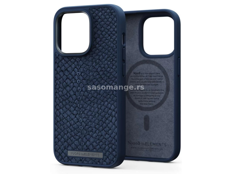 NJORD Salmon Skin Magsafe back plates iPhone 14 Pro blue