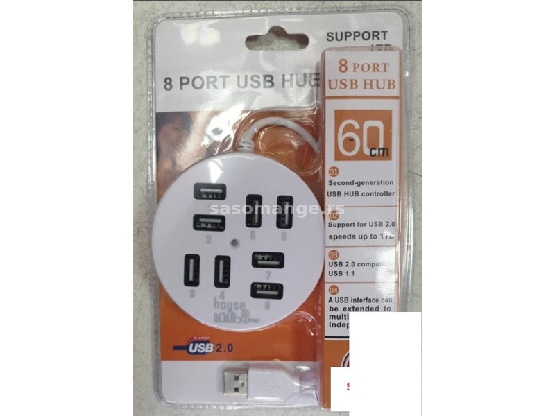 2.0 USB hub / spliter sa 8 USB ulaza / brzo punjenje - 2.0 USB hub / spliter sa 8 USB ulaza / brz...