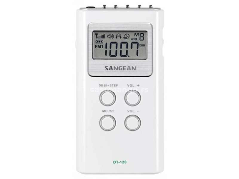 SANGEAN DT-120 AM/FM stereo szintĄres pocket radio white