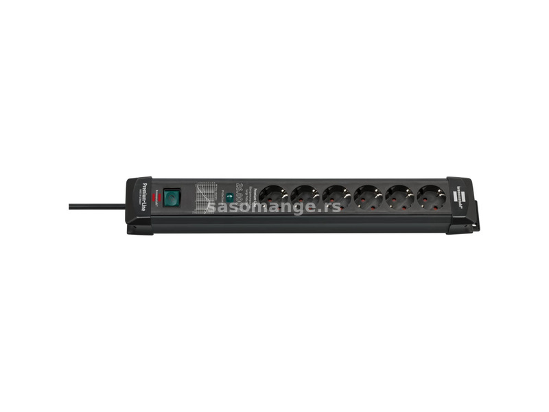 BRENNENSTUHL Premium-Line Splitter 6 outlet 1.8m black switch protected