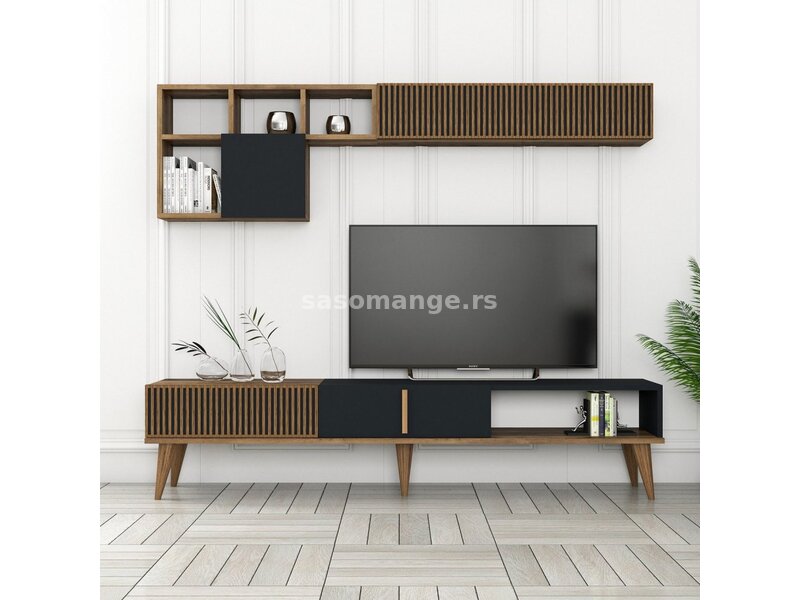 HANAH HOME TV polica Milan TV Walnut Anthracite