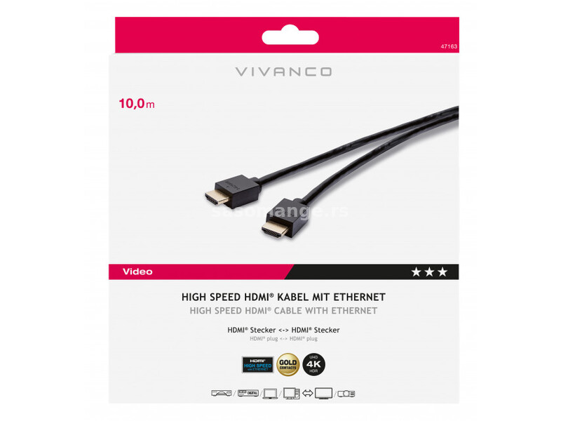 Kabl HDMI M/M-10m Vivanco 2.0 black