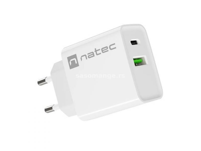 NATEC Ribera NUC-2061 USB-A+USB-C punjač