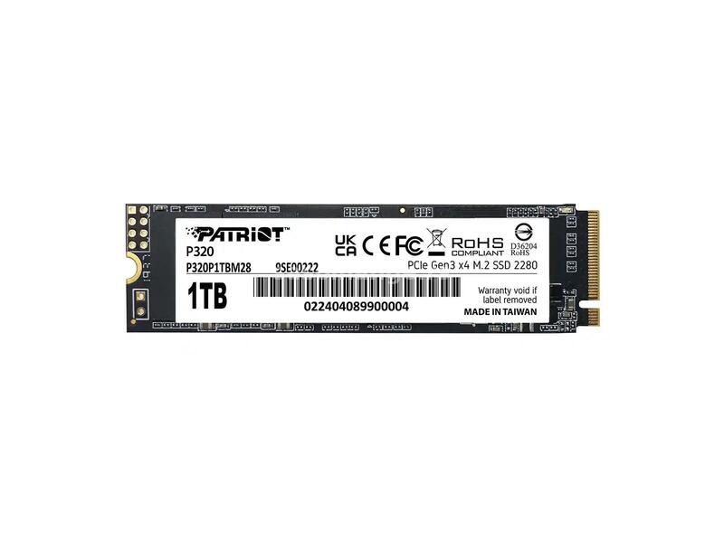 SSD M.2 NVMe 1TB Patriot P320 3000MBs/2200MBs P320P1TBM28