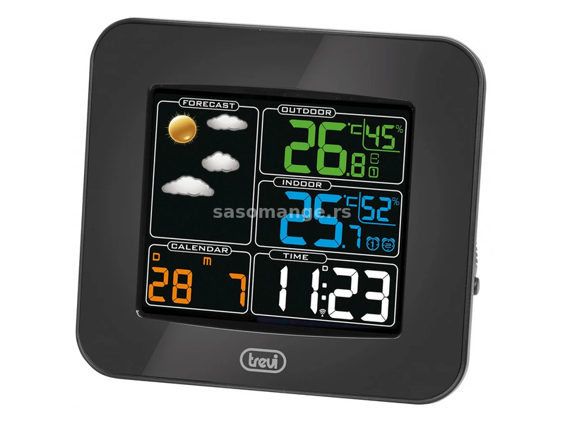 TREVI ME 3165 RC Radio controlled weather station colored display black