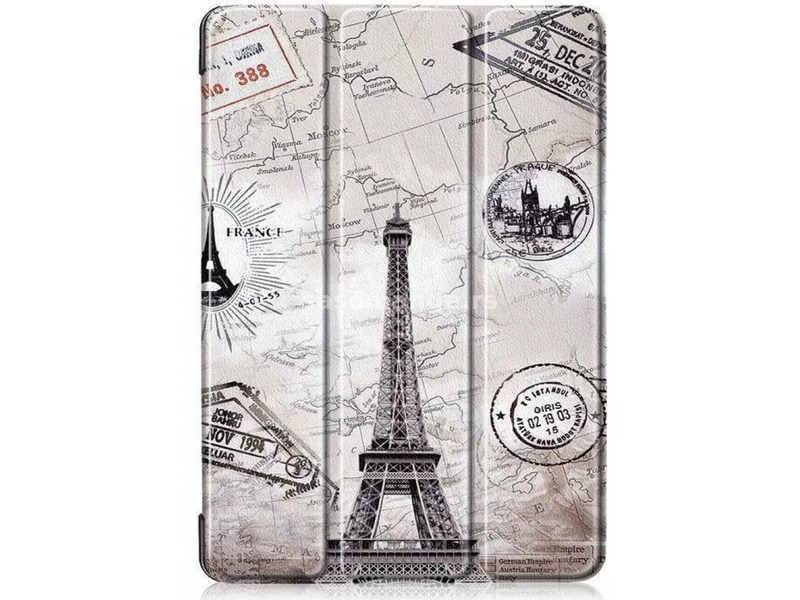 ZONE Smart Case mappa case Apple iPad Pro 11 (2020 / 2021 / 2022) Eiffel tower map pattern