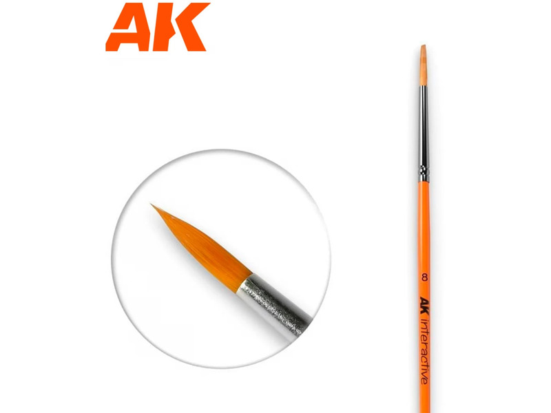 AK INTERACTIVE Round Brush 8 Synthetic wheel head brush
