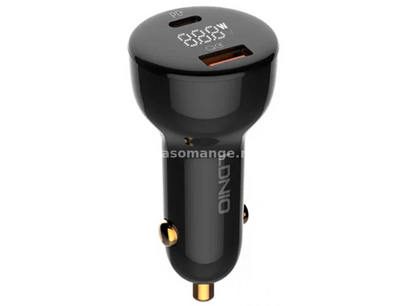 LDNIO C101 Car charger 1xUSB 1xUSB-C 100W + USB-C - Lightning cable black