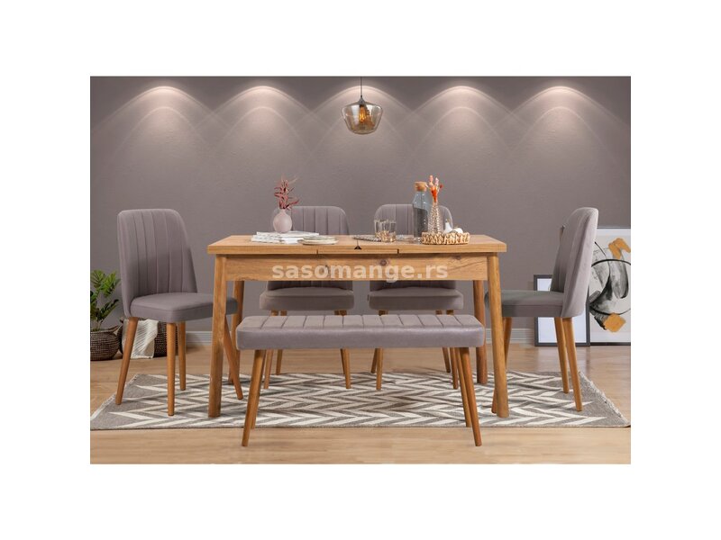 HANAH HOME Trpezarijski sto i stolice Santiago Atlantic Grey