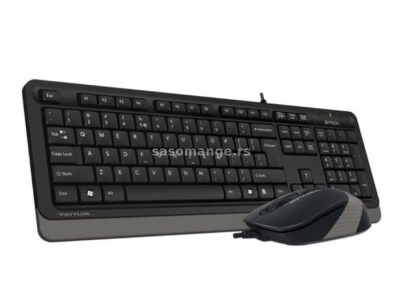 A4 TECH F1010 USB US siva tastatura + USB sivi miš