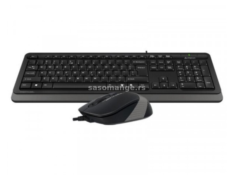 A4 TECH F1010 USB US siva tastatura + USB sivi miš