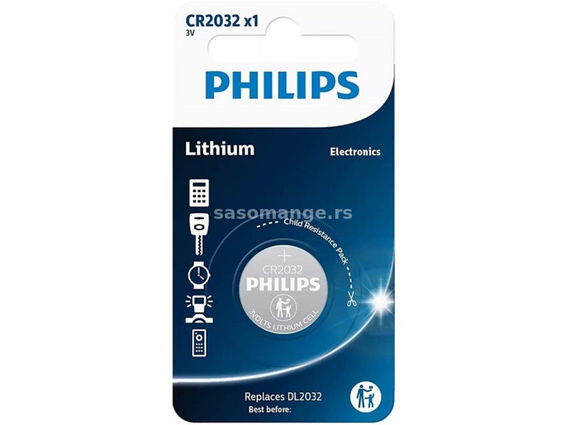 Baterija Philips CR2032 Litijum
