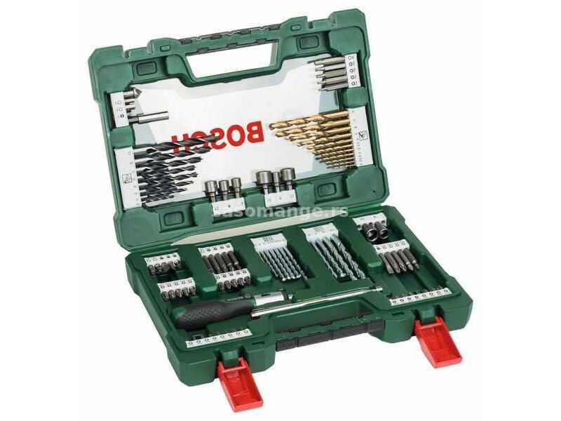 BOSCH 91-delni V-Line TiN set burgija i bitova sa odvrtačem čegrtaljkom i magnetnim štapom 260701...