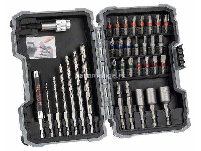 BOSCH 35-delni set burgija i bitova odvrtača 2607017327/ PH1; PH2; PH3; PZ1; PZ2; PZ3; SL3; SL4; ...