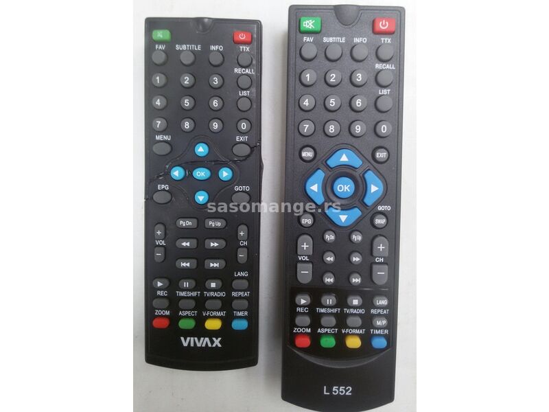 Vivax Resiver DVB T2 151, DVB T2 152, DVB T2 153, DVB T2 154, DVB T2 155 daljinski