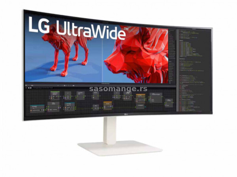 Monitor LG 38WR85QC-W 38"/IPS,zakrivljen,21:9/3840x1600/144Hz/1ms GtG/HDMIx2,DP,USB,LAN/Gsync/bela