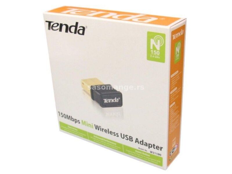 Tenda W311MI Wireless N150 Pico USB Adapter 17dBm(Max) Black