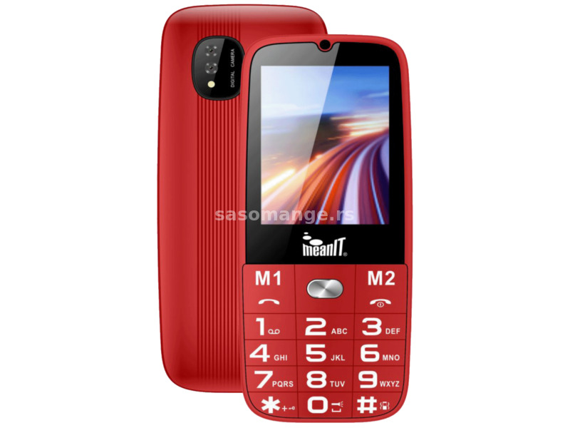 MeanIT Mobilni telefon, 2,4" ekran, Dual SIM, BT, SOS dugme - SENIOR 15, Crveni