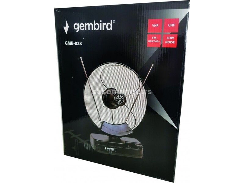 GMB-028 ** Gembird Antena sobna sa pojacalom, UHF/VHF, dobit SADA SA 36dB, diam 31cm, 220v+12V(925)