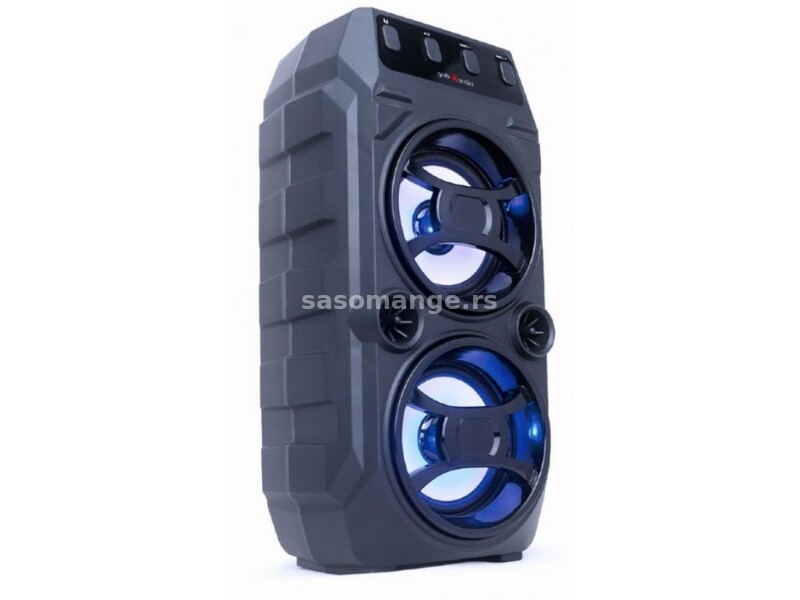 SPK-BT-13 Gembird Portable Bluetooth karaoke speaker 2x5W, FM, USB, SD, MIC 6,35mm, LED,black