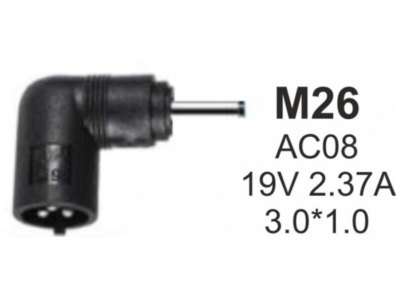 NPC-AC08 (M26) Gembird konektor za punjac 65W-19V-2.37A, 3.0x1.1mm