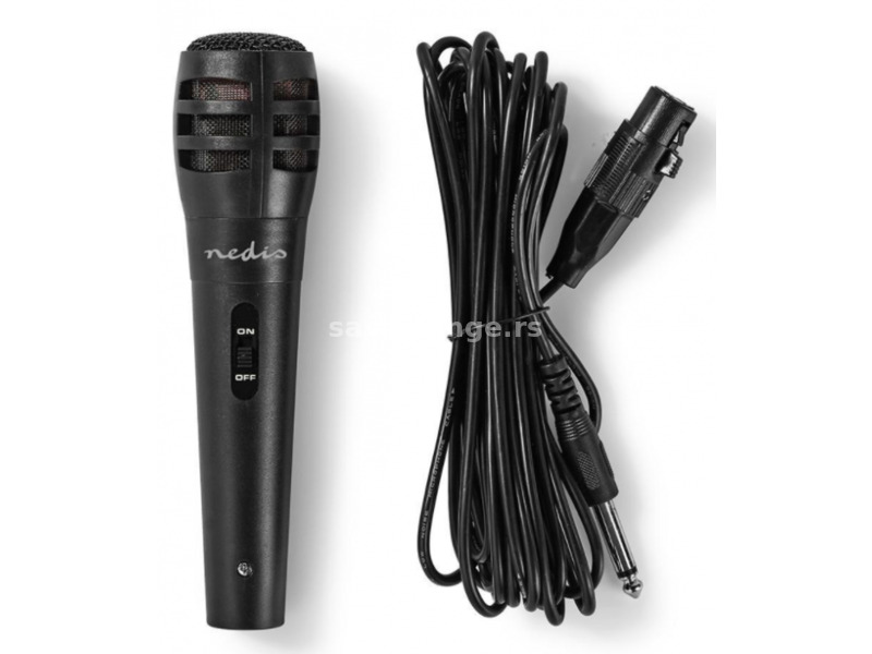 MPWD15BK Karaoke mikrofon, 6.35mm -75 dB+/-3dB Sensitivity, 80 Hz-12 kHz, 5.0m