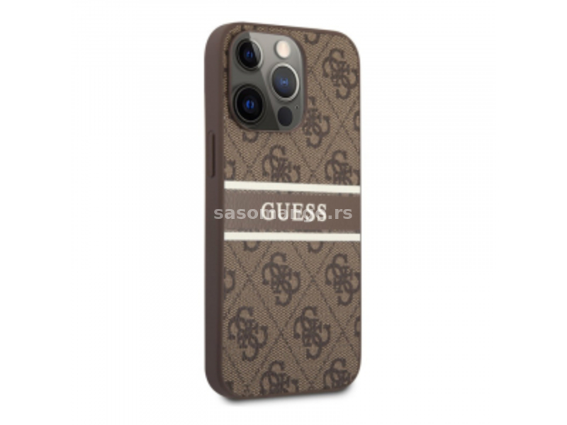 3G Guess Stripe (GUHCP13L4GDBR) braon zaštitna maska za iPhone 13 Pro 6.1