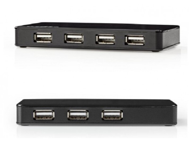 UHUBU2730BK USB 2.0 7-port hub + AD/DC adapter