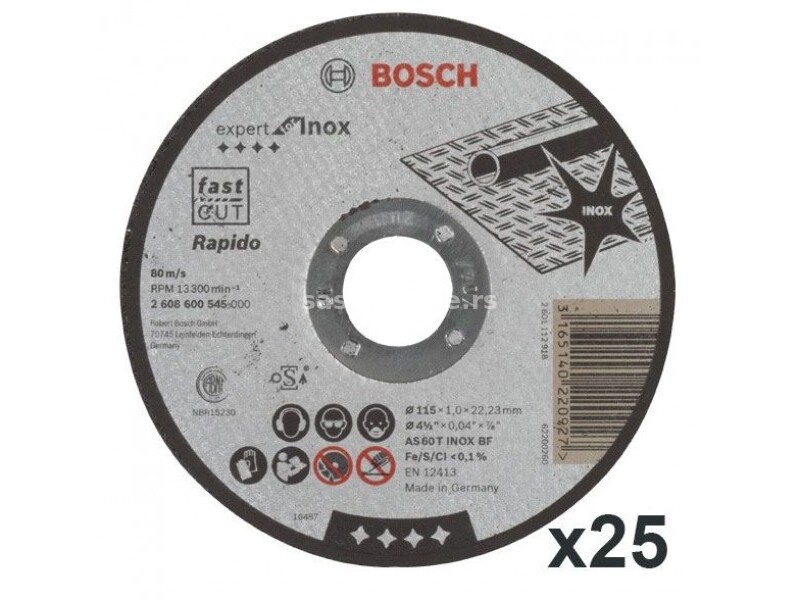 Bosch Rez. Ploca 230 x 1.9 Standard Inox